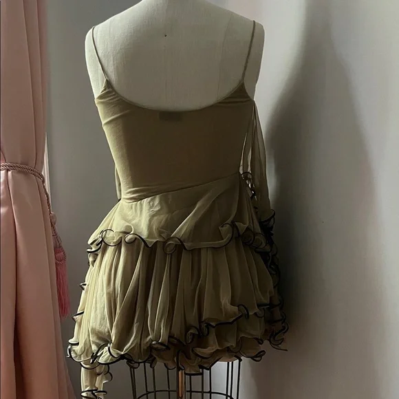 Tory Burch Olive Green Strappy Octopus Mini Dress - Picture 4 of 5